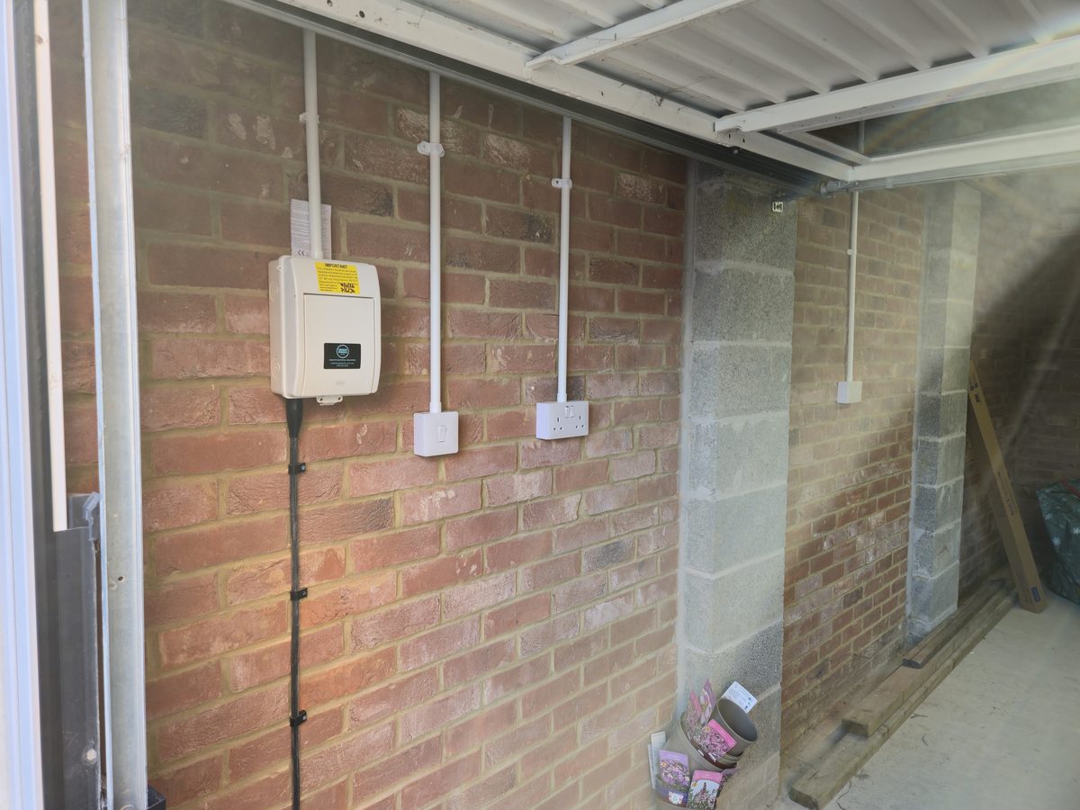 Detached garage electrical installation, before and after