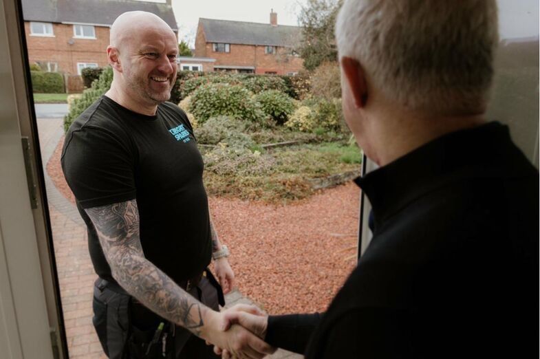 Arriving at a customer's home in York